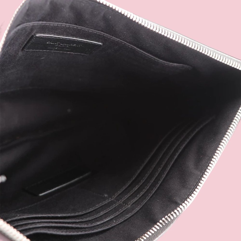 Saint Laurent Leather Medium Zip Pouch - Picture 8 of 11